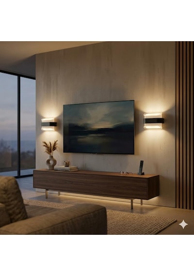 Dekoratif Aydınlatma 12w Led Aplik Cata Gozo Dış Ve İç Mekan Duvar Apliği - 3200k Günışığı, Ip44, Şeffaf Pl Çok Renkli