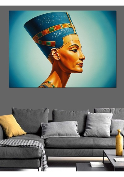Nefertiti Mısır Kraliçesi Portre Dekoratif Kanvas - Mdf Ahşap Tablo