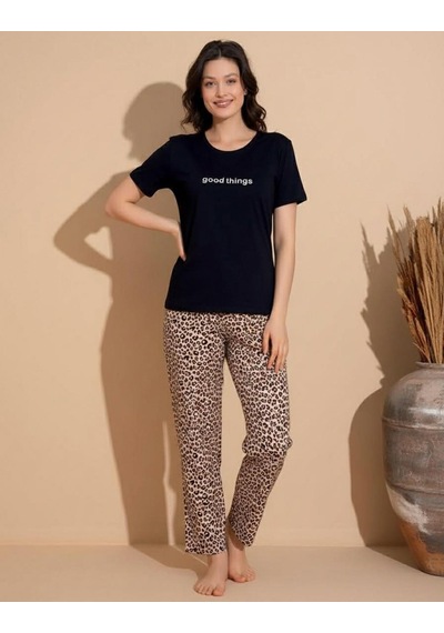 Boyraz Slim Fit Dar Kesim Kadın Milan Bisiklet Yaka Kısa Kol Pijama Takımı 11000s - 1 Adet Siyah Boyraz Slim Fit Dar Kesim Kadın Milan Bisiklet Yaka Kısa Kol Pijama Takımı 11000s - 1 Adet Siyah