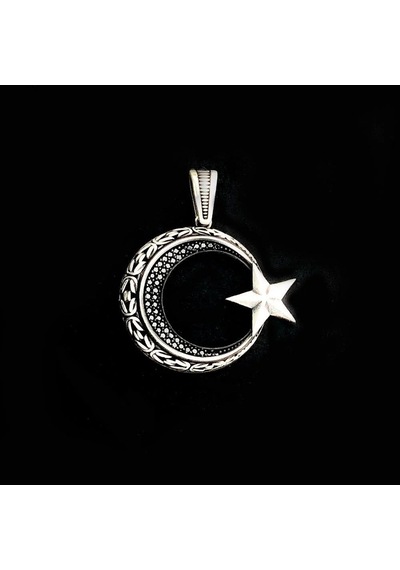 925 Ayar Gümüş Ayyıldız Model Kolye Ucu Gümüş