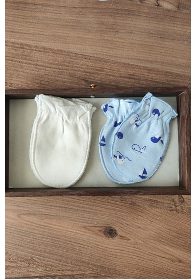 Bambık Bebek Eldiveni İkili Set 0-3 Ay %100 Pamuk Yenidoğan Tırnak Koruyucu Eldiven Mavi Mavi Bambık Bebek Eldiveni İkili Set 0-3 Ay %100 Pamuk Yenidoğan Tırnak Koruyucu Eldiven Mavi Mavi