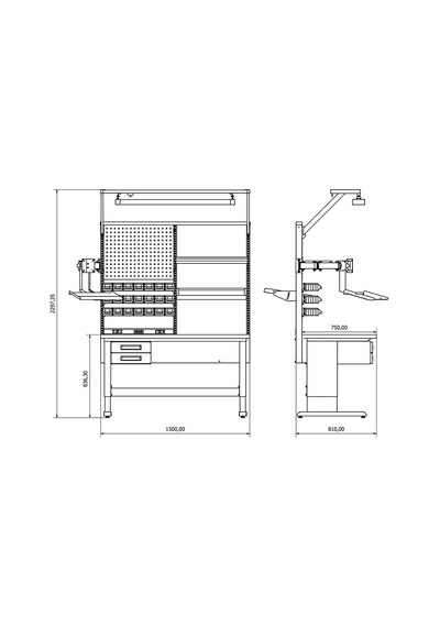 1.5 Metre Elektronikçi Çalışma Tezgahı İe.36.11.01