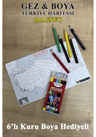 Gez Boya Türkiye Haritası Magnet Mıknatıslı 81 İl Seyahat Ve Boyama Haritası Standart