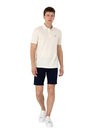 U.S. Polo Assn. Erkek Regular Fit Polo Yaka Basic T-shirt Krem