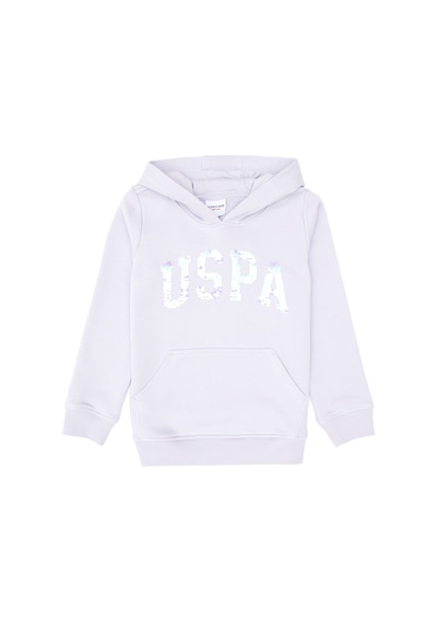 U.S. Polo Assn. Kız Çocuk Lila Payet İşlemeli Kapüşonlu Basic Sweatshirt 50314312-VR245