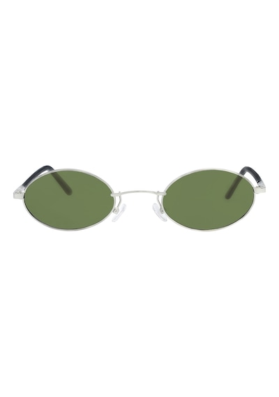 Unisex Gümüş Yeşil Cam Polarize Oval Güneş Gözlüğü 6005