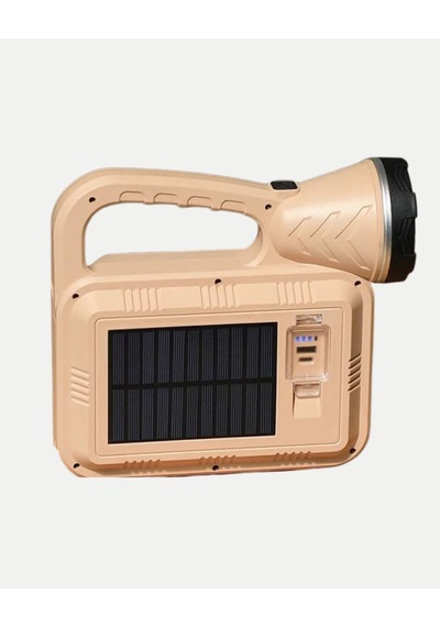 Solar Alev Işığı Cob Teknolojili Taşınabilir El Feneri Ve Kamp Lambası Bej