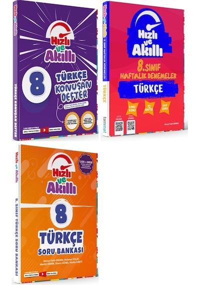 Tammat 8. Sınıf Türkçe Hızlı Ve Akıllı Soru + Defter + 32 Haftalık Deneme Set 3 Kitap