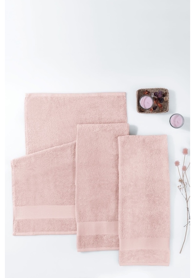 Yataş Essentials 3'lü El / Yüz / Baş Havlu Seti Pudra - 50x90 CM Pudra