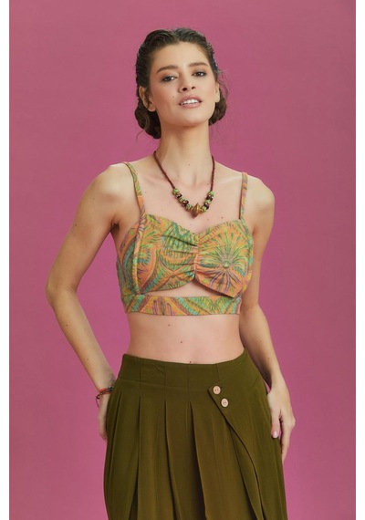 Los Banditos İnce Askılı Cut Out Detay Koton Bralet Yeşil