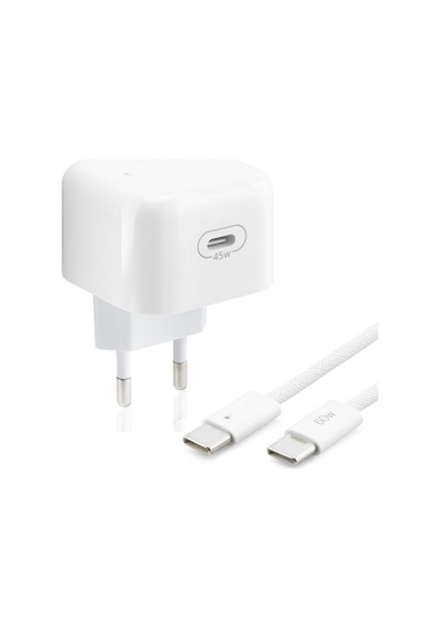 Hızlı Şarj Seti 45w Type-c Adaptör 1 M Örgülü Kablo Beyaz Diğer