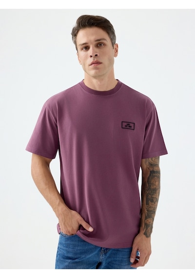 Loose Fit Erkek Tshirt K.kol Burgundy