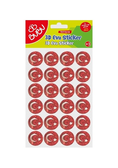 Bu-bu Simli Eva Sticker Ay Ve Yıldız 24'lü Sticker
