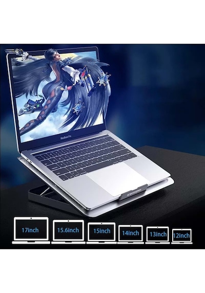 Icecoorel Alimünyum Hız Ayarlı Notebook Soğutucu Ergonomik Stand 12-17inç Uyumlu