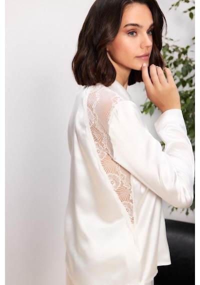 Pierre Cardin 6035 Kadın Saten Gecelik Sabahlık Pijama Takım Şort Takım 6'lı Gelin Çeyiz Set ekru Pierre Cardin 6035 Kadın Saten Gecelik Sabahlık Pijama Takım Şort Takım 6'lı Gelin Çeyiz Set ekru