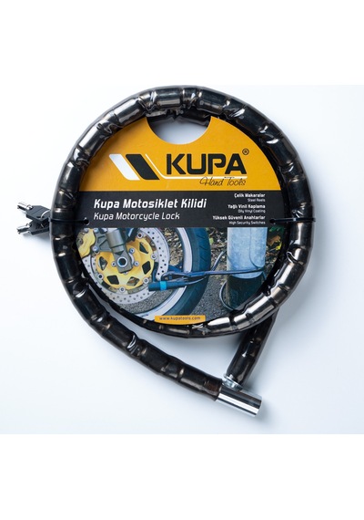 Vinil Kaplı Çelik Kablolu Esnek Motosiklet Kilidi - 22 Mm - 150 Cm.