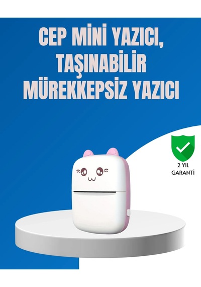 Mini Bluetooth Termal Yazıcı 1200mah Şarjlı Taşınabilir Çok Renkli