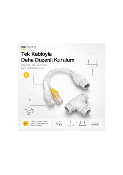 Mn6 Mn-px2 Poe Rj45 Splitter Çoklayıcı Mux Combiner Ethernet Ağ Adaptörü