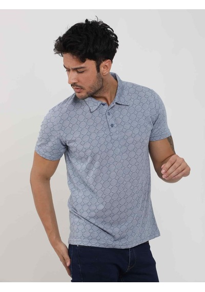 Dufy Mavi Erkek Slim Fit Jakarlı Polo Yaka Tshirt - 105229-mavi Mavi