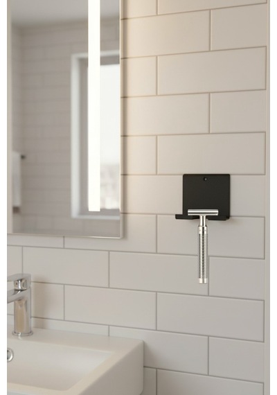 Yapışkanlı Traş Bıçak Bıçağı Jilet Kablo Cep Telefonu Tutucu Traş Bıçaklık Jiletlik Banyo Organizer Siyah