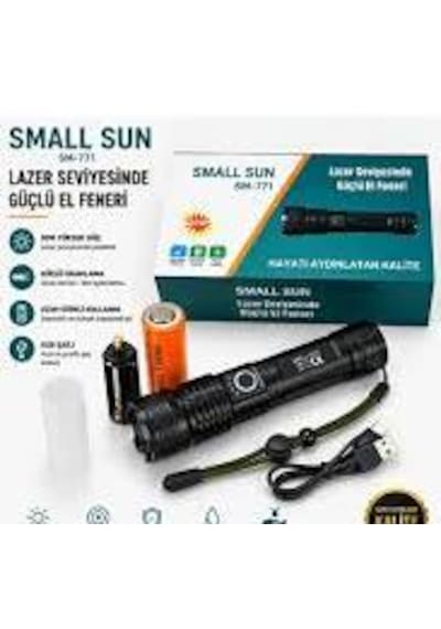 Small Sun Sm-771 30w - Ultra Parlak - Suya Dayanıklı - 700 Metre Menzilli El Feneri Siyah
