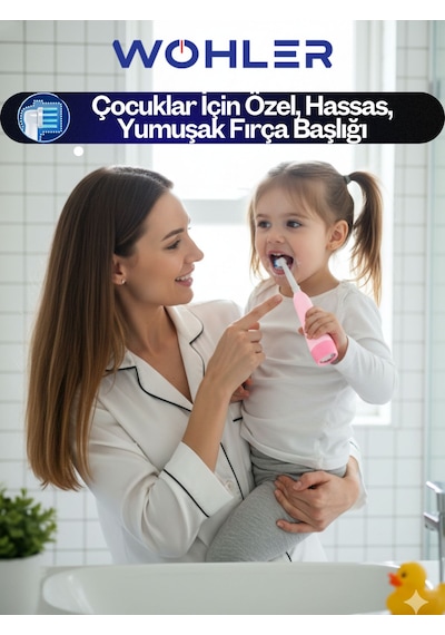 Wohler Değiştirilebilir Başlıklı Pilli Kız Çocuk Diş Fırçası 3+ , Fda Onaylı Pilli