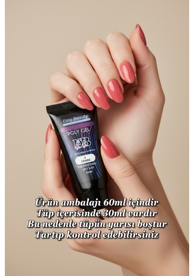 30ml Pembe Protez Tırnak Jeli Poly Jel Tırnak Uzatma Jeli Polygel Polijel Poly Gel Pembe