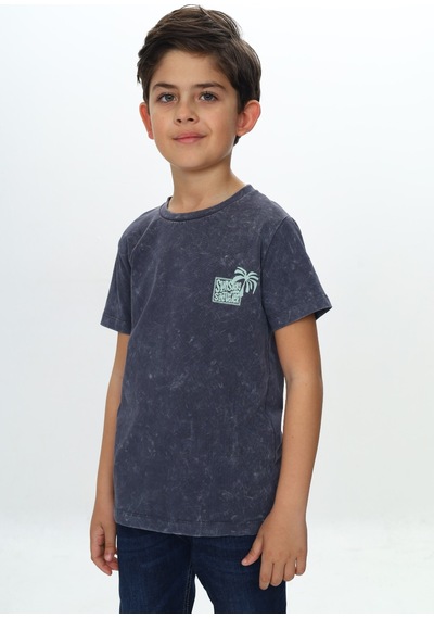 Toontoy Kids Toontoy Erkek Çocuk Yıkamalı Göğsü Baskılı Tişört Çok Renkli