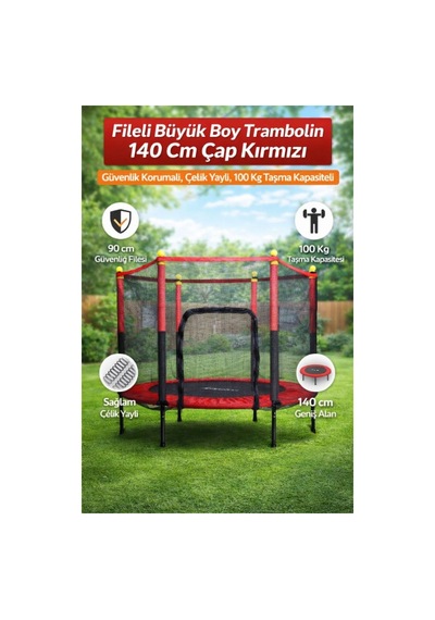 Veraura Lifestyle Fileli 140 Cm Büyük Boy Trambolin Çok Renkli