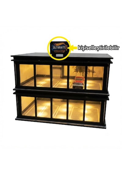 Led Aydınlatmalı 2 Katlı Garaj Dioraması Model Araç Sergileme Ünitesi
