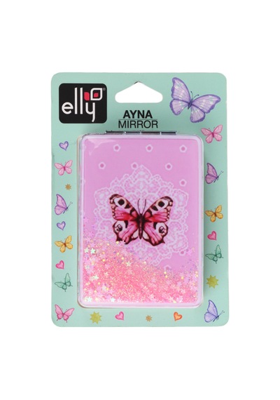 Elly Kelebek Desenli Çanta Tipi Makyaj Aynası Ellyayna0008pn Pembe