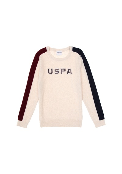 U.S. Polo Assn. Erkek Çocuk Krem Melanj Kazak 50311133-VR159