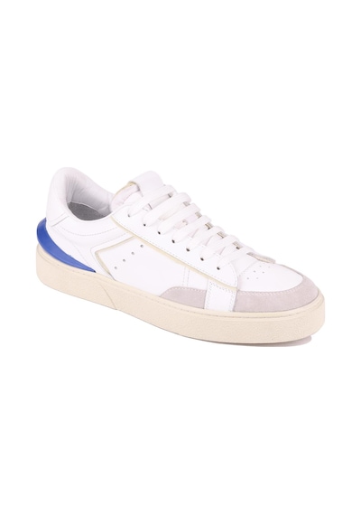 Shoetyle - Beyaz Hakiki Deri Bağcıklı Erkek Sneaker 666-23-1253 Beyaz