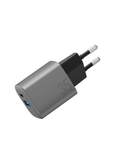 Ampcharge Gan35 35w Type-c Ve 30w Usb 3.0 Çıkışlı Hızlı Şarj Aleti - Koyu Gri