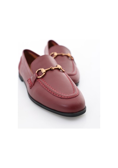Vişne Deri Loafer 34306-Vişne Bordo