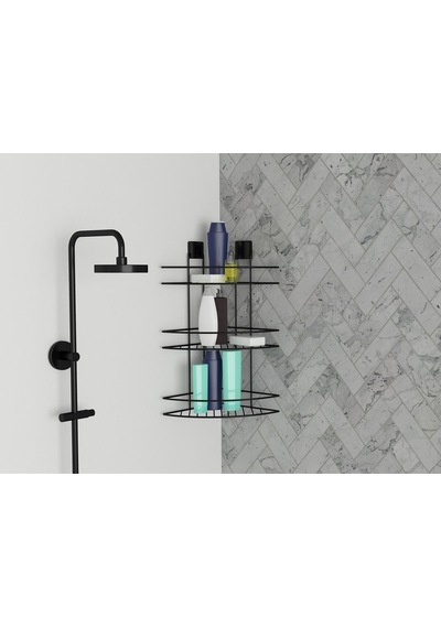 Decorev Dc-5022 Dekoratif Yapışkanlı Metal Üç Katlı Şampuanlık Kö