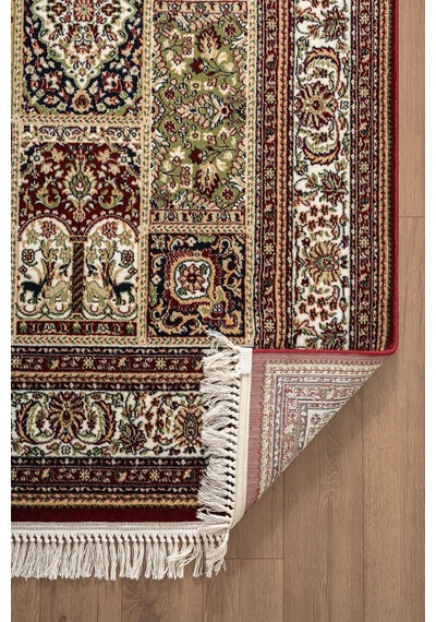Cotto Home Fesane Fn005r Bordo Pamuk Taban Afgan Desenli Salon Oturma Odası Halısı