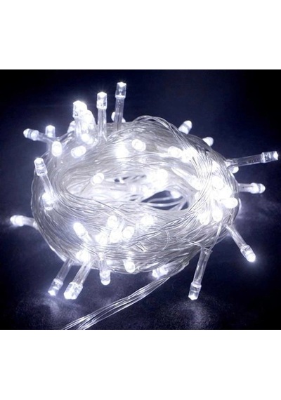 10m 100 Led Boncuk Lamba Beyaz Işık Şeffaf Kablo Mz-18-11 Dekoratif Süs Parti Aksesuarı Gece Lambası