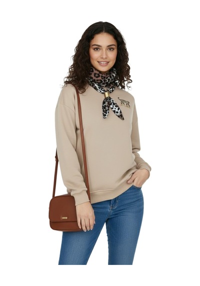 Baglan Kadın Spor Sıfıryaka Sweatshirt Fular Lı Bgl-st05062 Bej