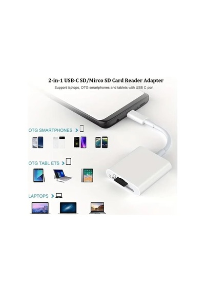 Ga27 İ-os İ-pad Ve İ-phone Uyumlu 8 Pin Lighting Çevirici Adaptör Micro Sd Ve Sd Kart Okuyucu 8 Pin