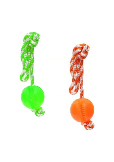 Pawise Kemirme Oyuncağı İpli Köpek Topu 40 CM Çok Renkli