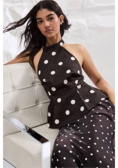 Defacto Regular Fıt Halter Yaka Poplin Kolsuz Bluz I2020ax26aubn340 Kahve-bn340