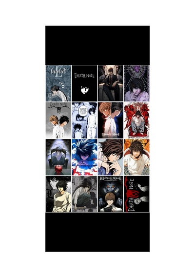 Death Note - L Lawliet Karakteri Tasarımlı Desenli 16 'lı Fotokart Seti