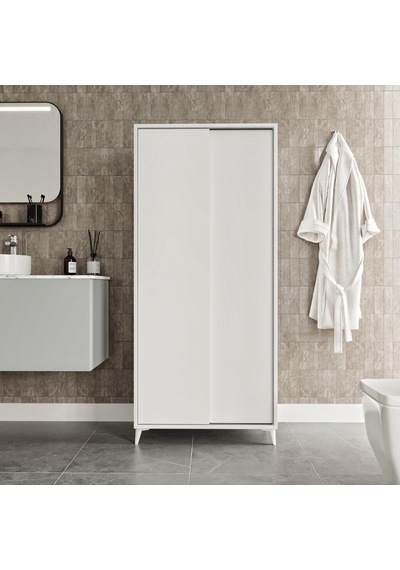 Sürgülü Çok Amaçlı Banyo Dolabı - Tamamı 1. Kalite Mdf Beyaz