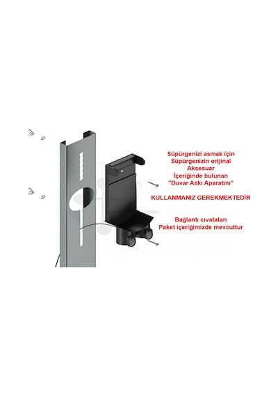 Api Desing Dyson Uyumlu Metal Dikey Süpürge Standı Siyah Renk V15 - V12 - V11 - V10 - V8- V7- V6 Ve Tüm Şarjlı Süpürge Modelleri İle Uyumlu