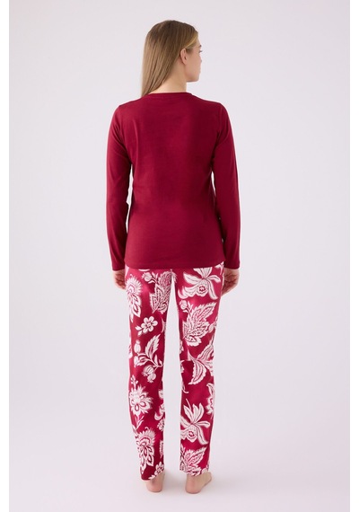 Pierre Cardin Pıerre Cardın Kadın Uzun Kol Pijama Takım Pc8866 Vişne Bordo