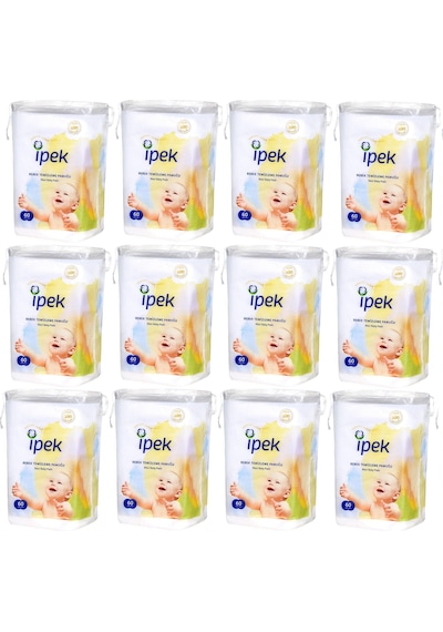 İpek Maxi Bebek Temizleme Pamuğu 12 x 60'lı Paket