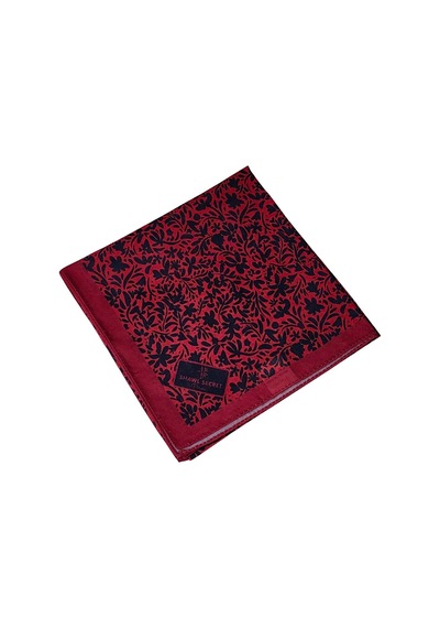 Mim Eşarp Mim Prime Pamuk Çiçek Desenli Eşarp 90x90 Cm Vişne Çürüğü - Lacivert