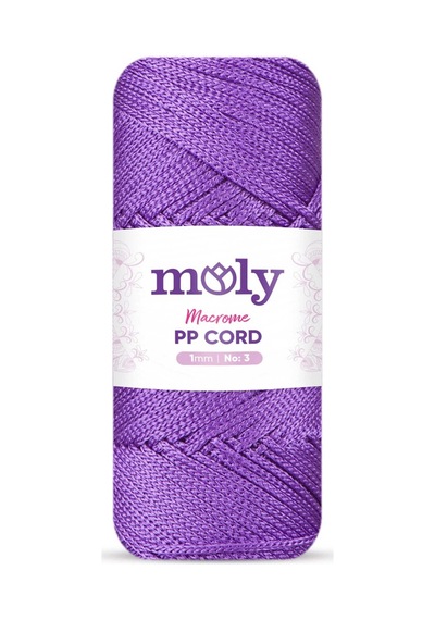 Moly Pp Cord Polyester Makrome No:3 1mm 141-eflatun Örgü İpi 100 Gram