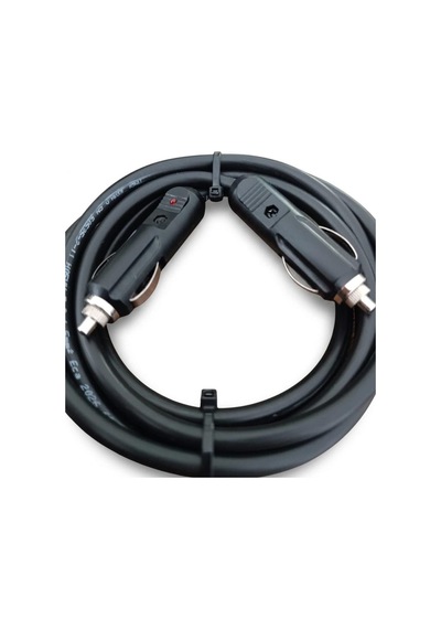 Araç Çakmaklık Uzatma Kablosu Erkek+erkek 12-24 Volt 16 Amper 2 X1 Mm Ttr Bakır 5 Mt-siyah